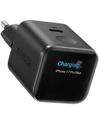 Anker Nano Charger (45W, Smart Display) Black, Smart iPhone Recognition With Care Mode, 45W Max Fast Charging with Smart Power Adjustment, Pocket Size, Powered by GaN