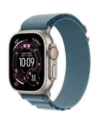 Apple Watch Ultra 3 Cellular 49mm Natural Titanium Case with Light Blue Alpine