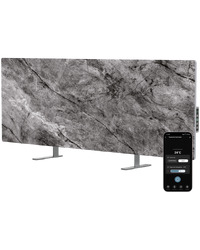 AENO Premium Eco Smart Heater, 700W, Tempered glass, Infrared+convection heating type, LED display, Plug type: Europe (E/F type), Antique Marble, Made in Poland, Limited edition