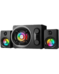 Zvučnici 2.1 gaming RAMPAGE RMS-G8 25W BLUETOOTH + USB-SD-FM RAINBOW Black RGB LED, 30253