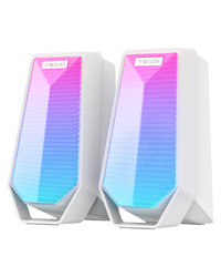 Zvučnici 2.0 gaming Mikado MD-188 2.0 5W*2 Bluetooth White RGB illuminated USB cable USB 5V 5V speaker speaker, 41682