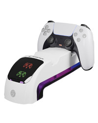 Charging Station gaming RAMPAGE RP-PS5 S RGB Lighted Headphone Stand with PlayStation 5 Slim Compatible Fast Charging Station, 41985