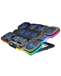 Postolje za notebook gaming RAMPAGE S50 Glacier Black RGB Lighting, 11 Fans, LCD Display, 1 Type C, 1 USB Port, 42328