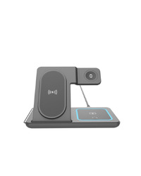 Wireless punjač GEMBIRD TA-WPC31S-01-BK, 3-in-1 foldable wireless charger stand, 15 W, Samsung black