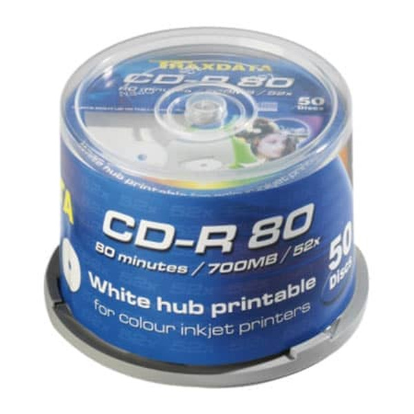 CD-R TRAXDATA, 700 MB, 52X, CAKE 50 kom PRINTABLE WHITE | PC Prime