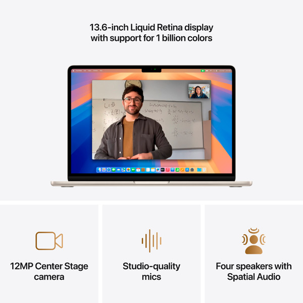 MacBook Air 13-inch,Starlight, Model A3240,M4 CHIP WITH 10C CPU, 8C GPU ...