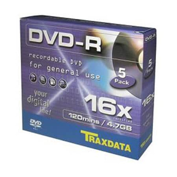 Traxdata Gold DVD-R TRAXDATA, 4.7GB, 16X, box 5 kom | PC Prime